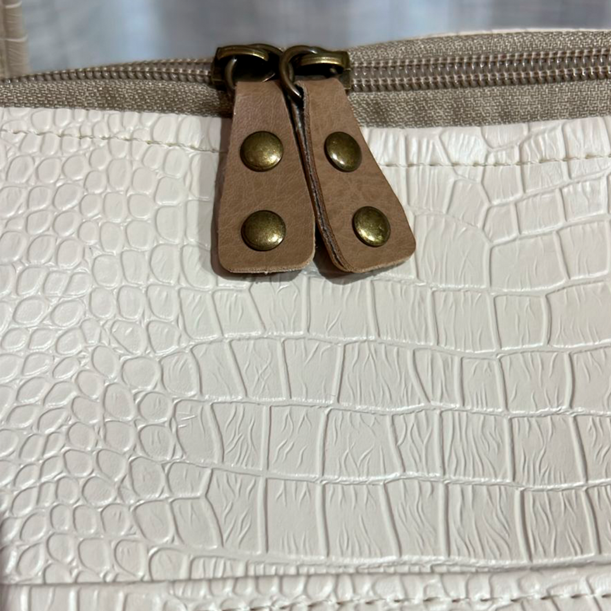 Bolsa Bag VENEZA Croco Off-White - Imagem 4
