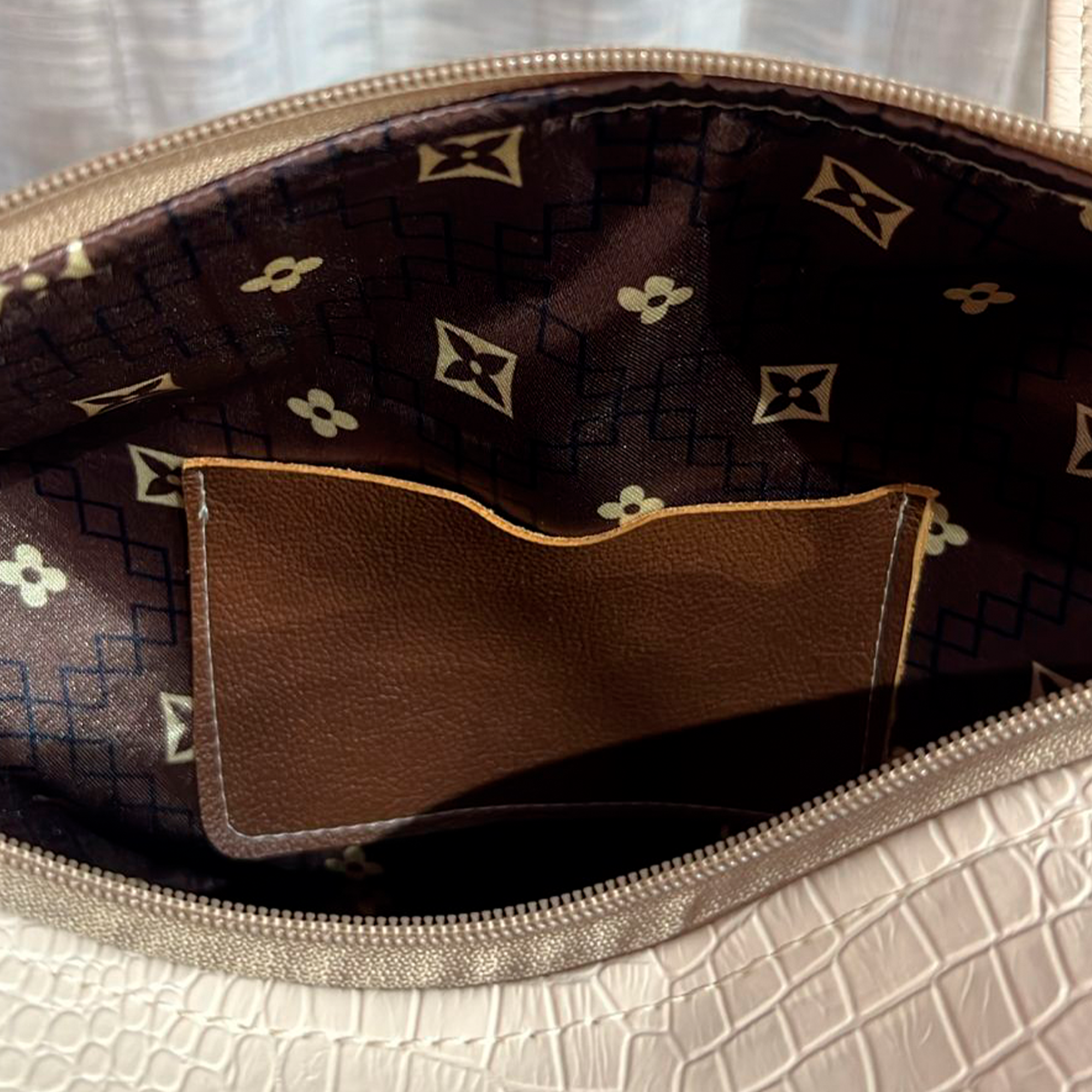 Bolsa Bag VENEZA Croco Off-White - Imagem 3